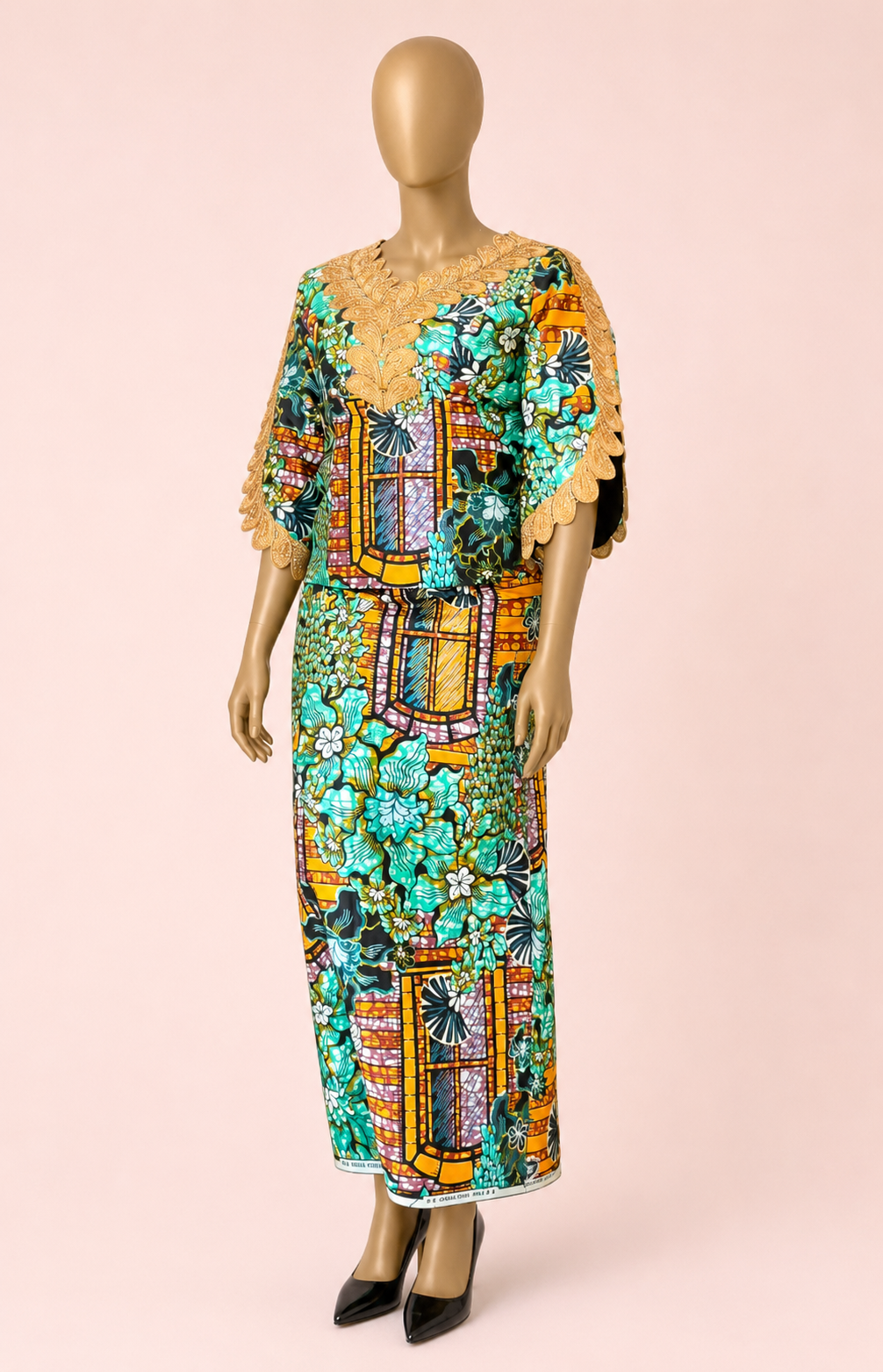 Gold-laced African-print