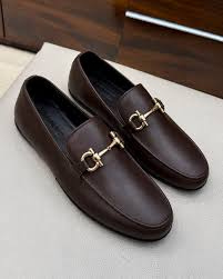 Men's Dark Brown Gold-Tone Bit Loafers
