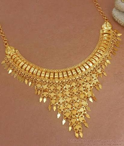 Gold-Tone Cascading Leaf Statement Necklace